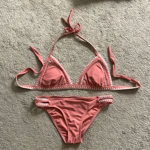 Target brand bikini! Champagne pink with crochet detail!